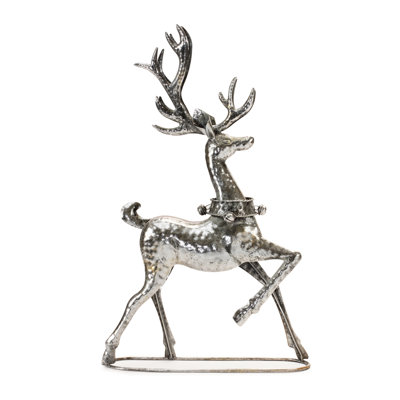 Hammered Metal Holiday Reindeer (Set of 2)