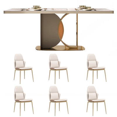 Light luxury simple modern dining table and chair