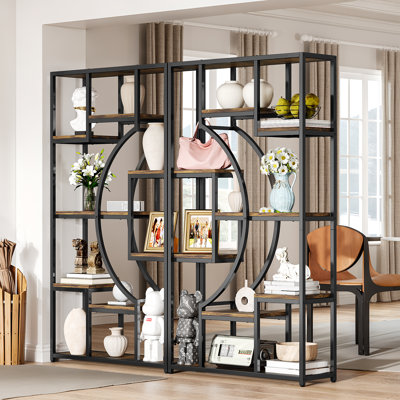 70.8" H X 39.4" W Steel Geometric Bookcase(set Of 2)