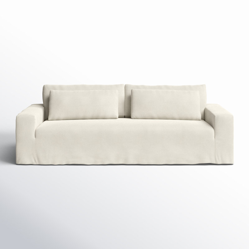 Bola Outdoor Slipcover Sofa-96"-Bombay Flax