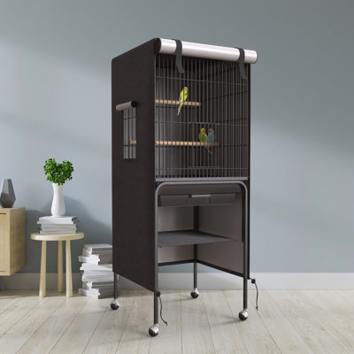 Housse pour cage à oiseaux H 60 po x l 18 po x P 18 po - Tissu Oxford respirant et bloquant la lumière pour cage de perroquet - Dragorad