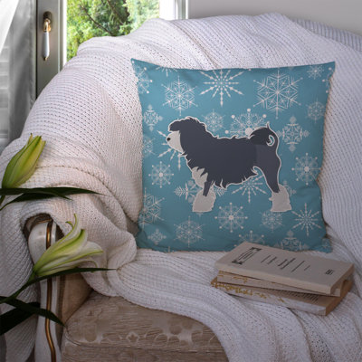 Coussin intérieur/extérieur en flocons d’hiver