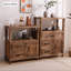 Buffet en bois massif brun-1281945787