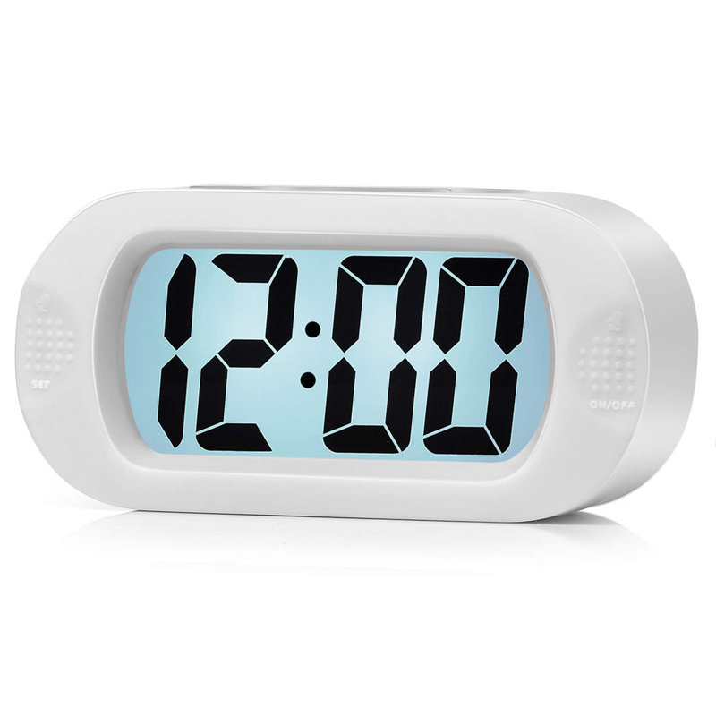 Digital Electric Alarm Tabletop Clock Green, White