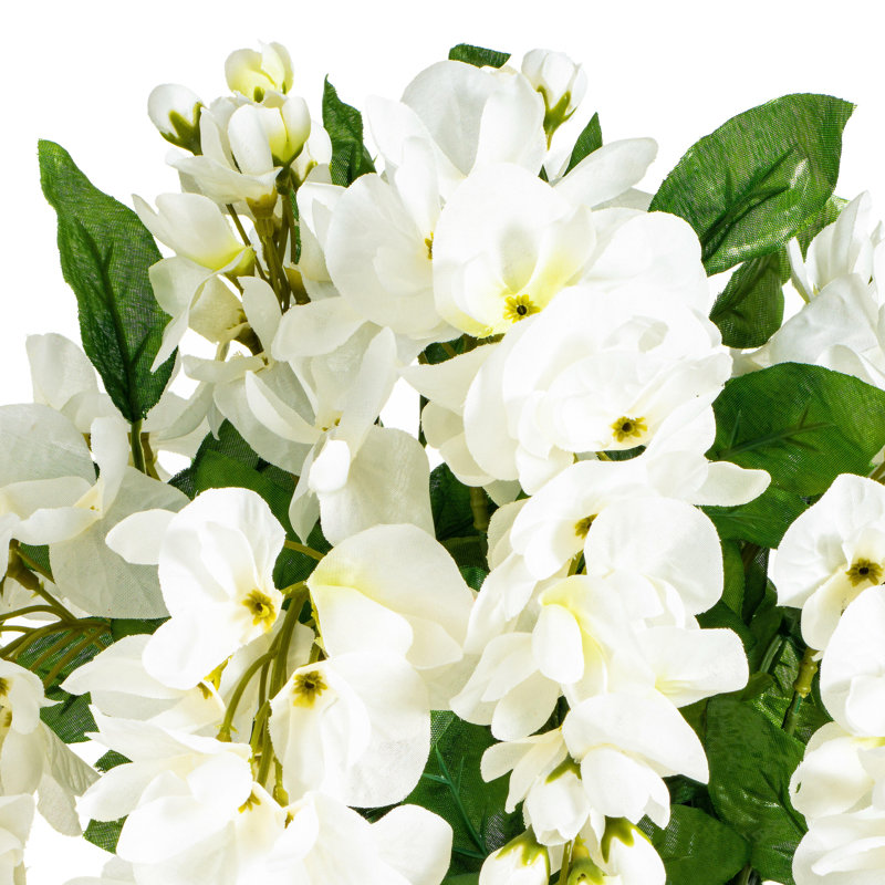19" H Polyester Artificial Wisteria Bush with Flexible Stems, Bushes and Sprays, White