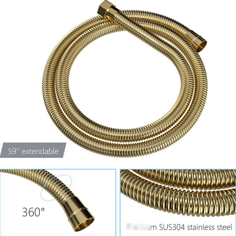 16 Inch Square Gold Shower System - Dual Head With Easy Installation And Arm Ceiling Mount -balanced Valve & Rainfall, Gold