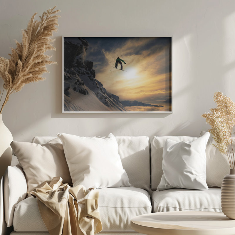 Sunset Snowboarding by Jakob Sanne - Wrapped Canvas Print, 121.92cm H x 121.92cm W