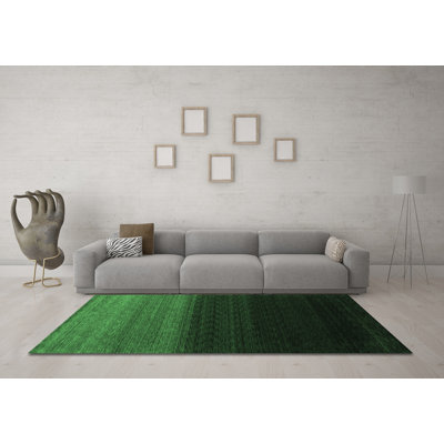 Tapis contemporains vert émeraude lavable à la machine 1785