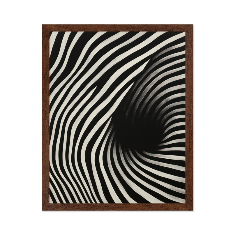 Rayures zébrées, Affiche, H 12 po x l 16 po, Encadrement brun