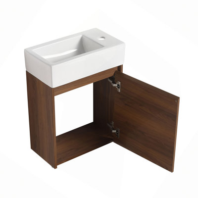 Petit meuble-lavabo flottant de 18 po avec lavabo simple, convenant à une petite salle de bain