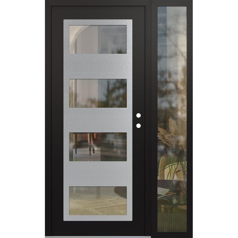 Porte d'entrée avant pré-montée Sidelite, Gauche, L 53,25 po x H 81,69 po, Clair