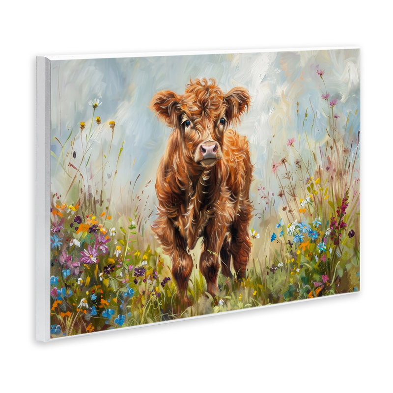 «Mountain Cow Scene» par Petals Prints Design, H 10 po x l 15 po