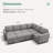 Latitude Run® U Shaped Sleeper Sectional Modular Sofa Bed With Storage Chaise-1740153019