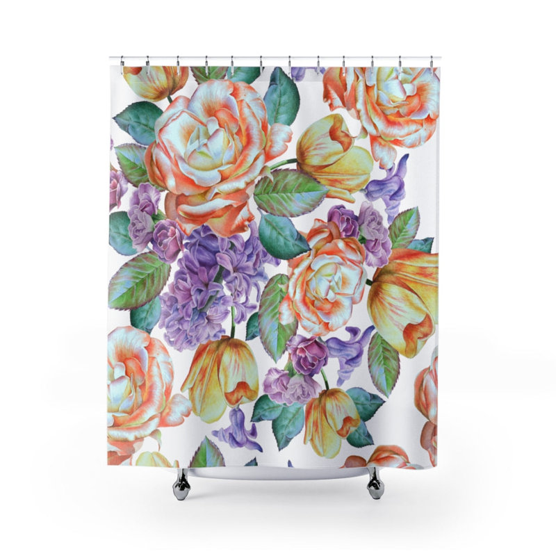 Rideau de douche simple Floral