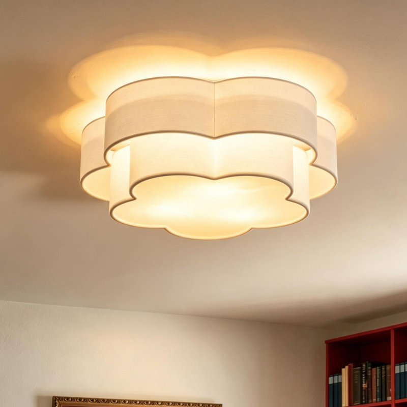 3 - Light Tiered Shade Flush Mount Ceiling Light