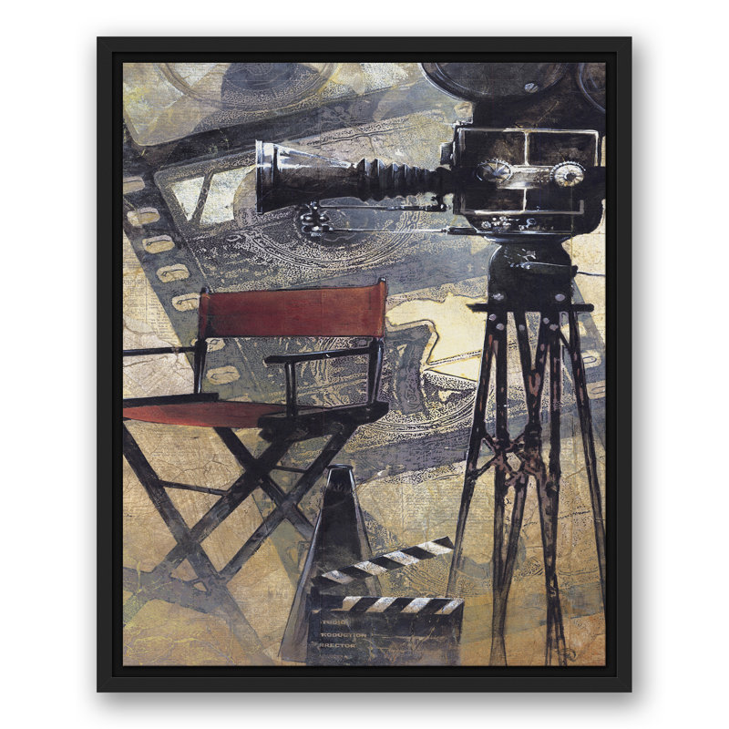 Caméra en production sur toile, H 21,75 po x l 17,75 po x P 1,75 po, Cadre flottant noir