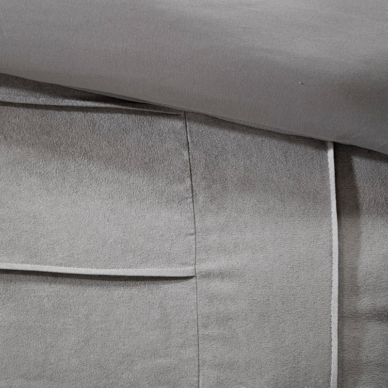 Premium Grey Micro Suede Bedding Sets, Polyester Comfort, Casual Home Style