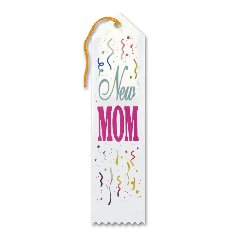 Ruban de récompense New Mom - 2 po x 8 po - paquet de 6