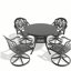 Ensemble de salle à manger 5 pièces en aluminium coulé résistant aux intempéries, comprenant 4 chaises pivotantes et une table ronde de 39,37 po avec structure noire (même SKU: W1710S00437)