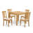 Natural Oak Finish Solid Wood Top - Dining Room Set - Seats-52756410