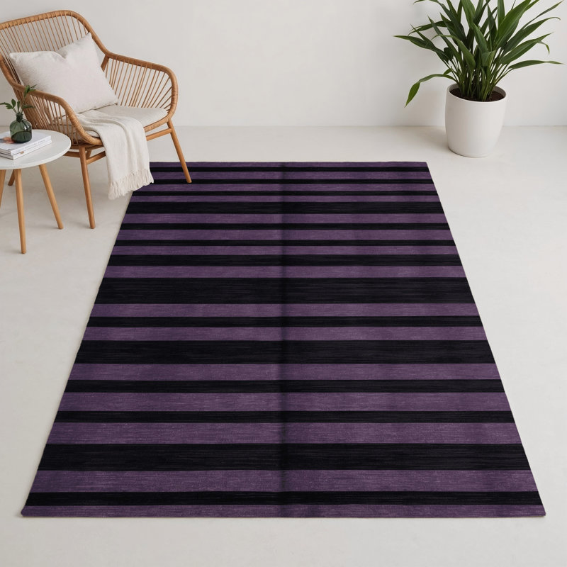 Tapis intérieur / extérieur gris HorizontalStripes, Rectangulaire 3 pi x 5 pi