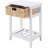 Walnut and Natural Accent Table with Woven Basket-97821422
