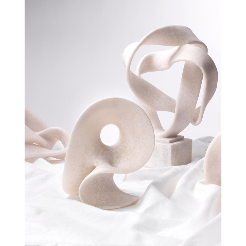 Amorphous Table Object, Small In Off White Resin, 10" H x 8.25" W x 7" D