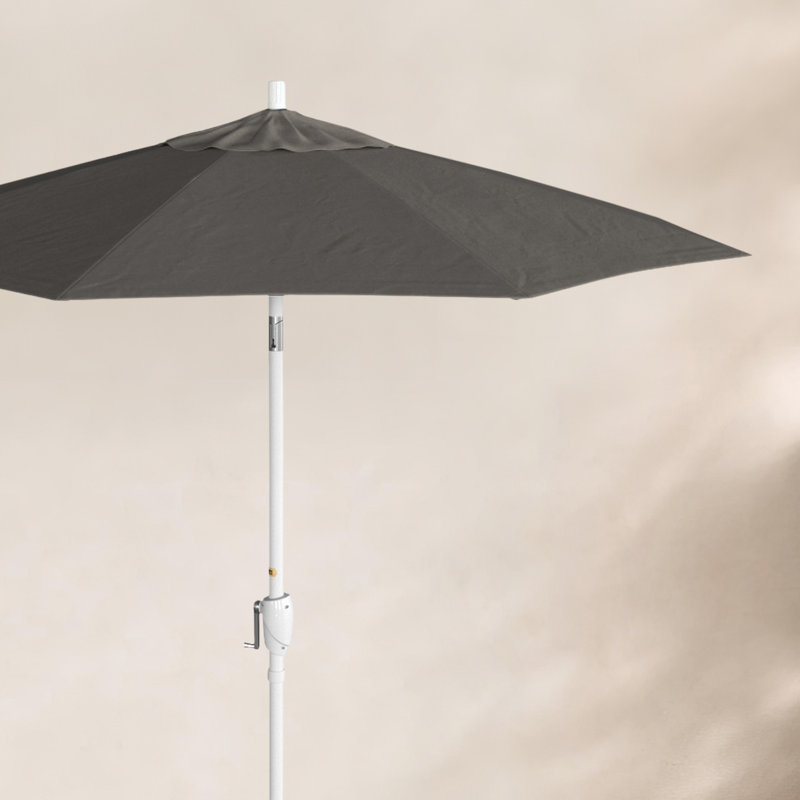 Parasol de marché 7,5', Sunbrella®, Blanc, Toile gris anthracite Sunbrella®