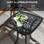 Abdulkadir Square Small Garden Table with Parasol Hole 53 x 53 cm Black