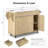 Fluted Kitchen Island With Storage, Drop Leaf, Power Outlet, And Faux Marble Top For Modern Kitchens And Dining Rooms-1640303630