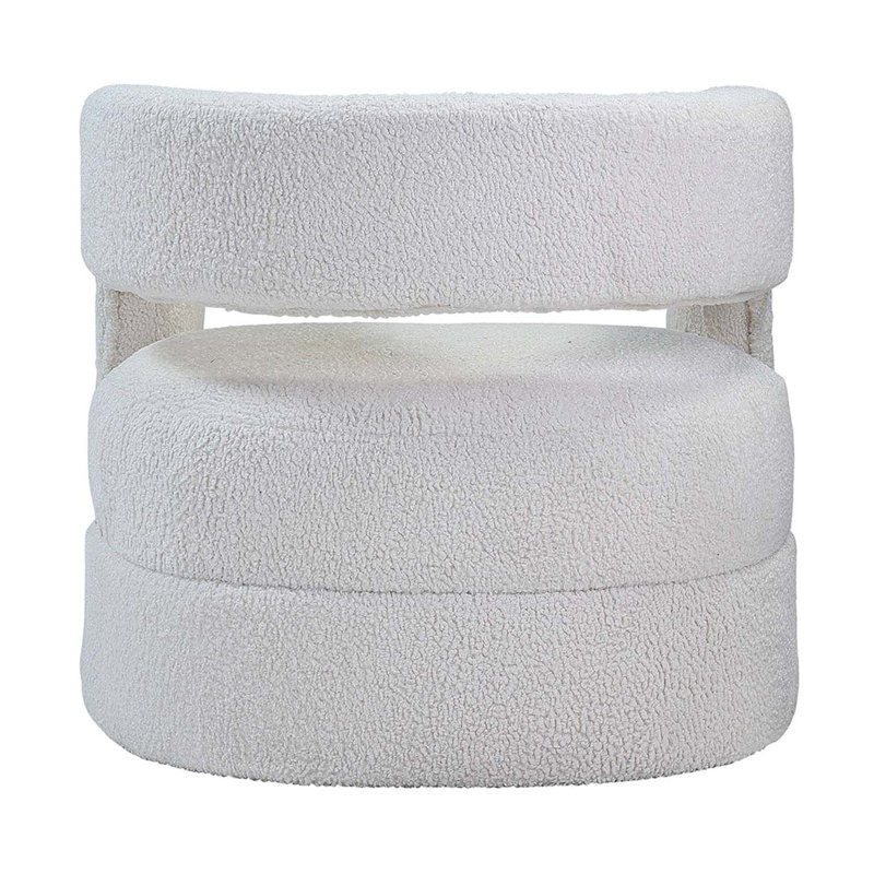 Fauteuil d'appoint Yitua, Sherpa blanc Teddy