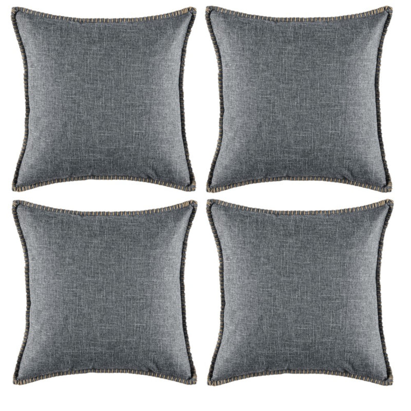 Linen Pillow Cover, Gray, 20" x 20"
