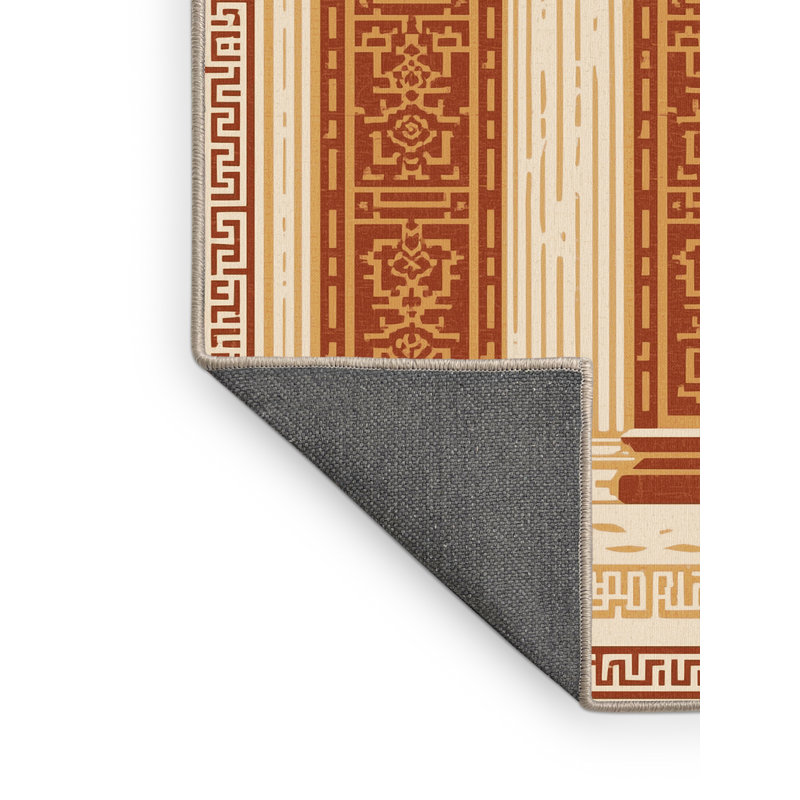 Tapis oriental moelleux et moelleux à motif oriental Parthénon beige, 7 x 10