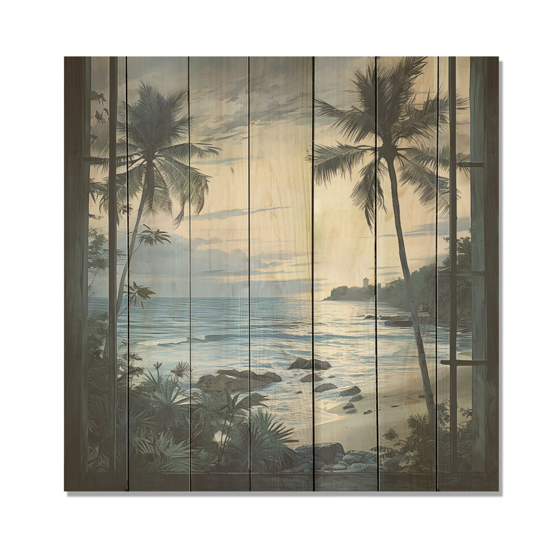 Tranquility Beach Windows Horizon II - Fenêtres côtières sur bois, H 15 po x l 15 po