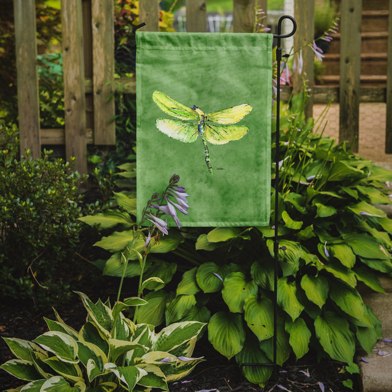Drapeau de jardin à 2 côtés libellule on avacado
