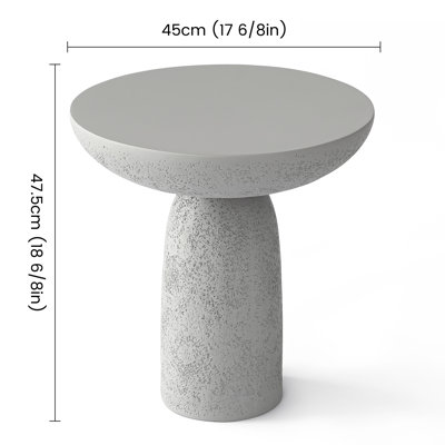 Fiberglass Mushroom-Shaped Accent Table