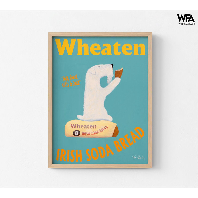 «Soft-Coated Wheaten Terrier», impression d'affiche, idée de cadeau de maman Terrier, art mural Terrier, affiche de pain, art mural chien blanc