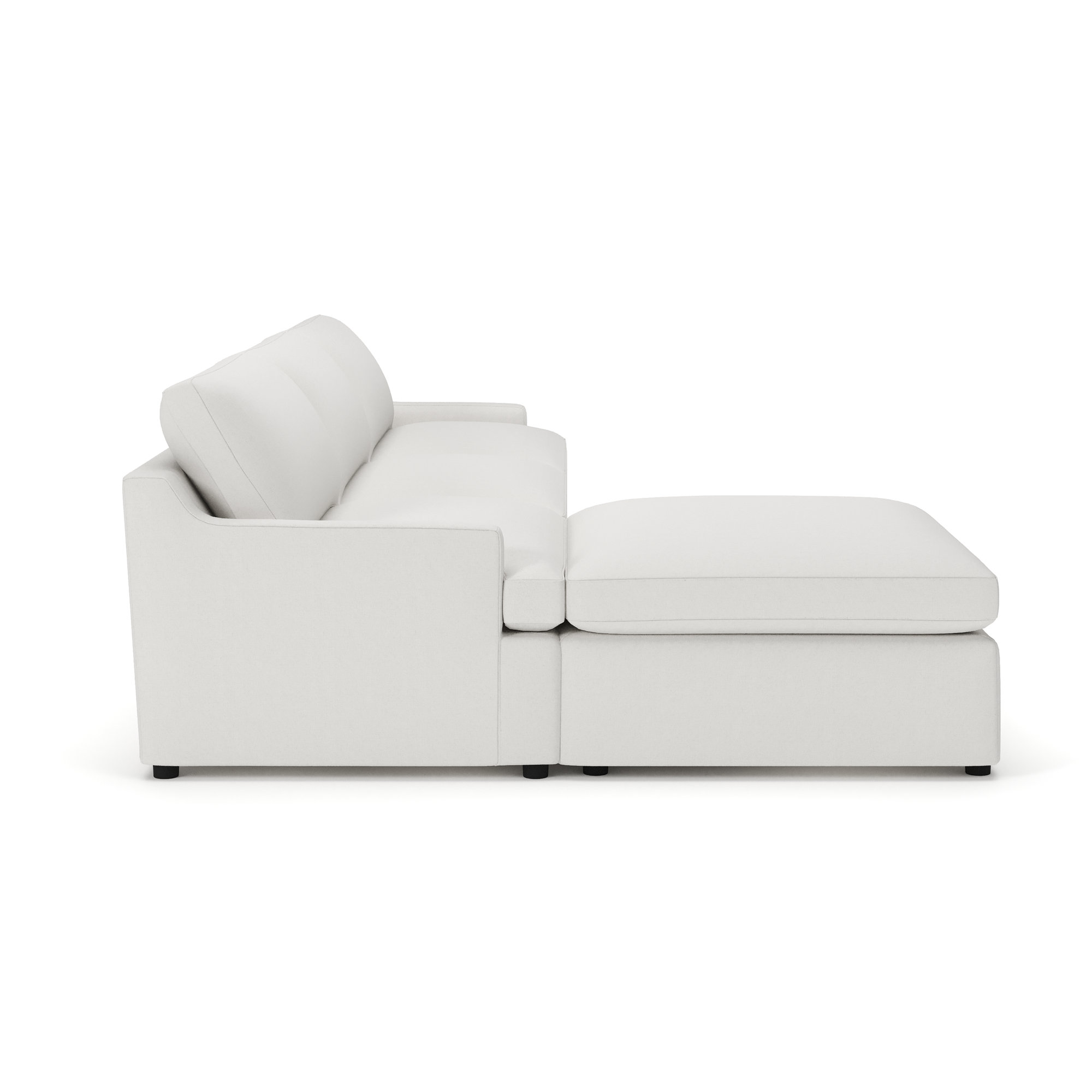 Essex 4 - Piece Upholstered Modular Sectional, Macarena Beige Basketweave Fabric