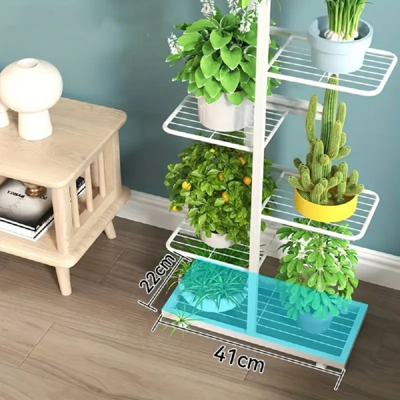 Support pour plante d'intérieur en métal Étagère pour plantes d'intérieur à 7 niveaux et 8 pots à fleurs multiples Support pour pot de fleurs pour terrasse