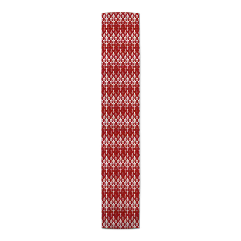 Chelene Rectangle Striped Polyester Table Runner, 16" D x 72" L, Red, Botanical