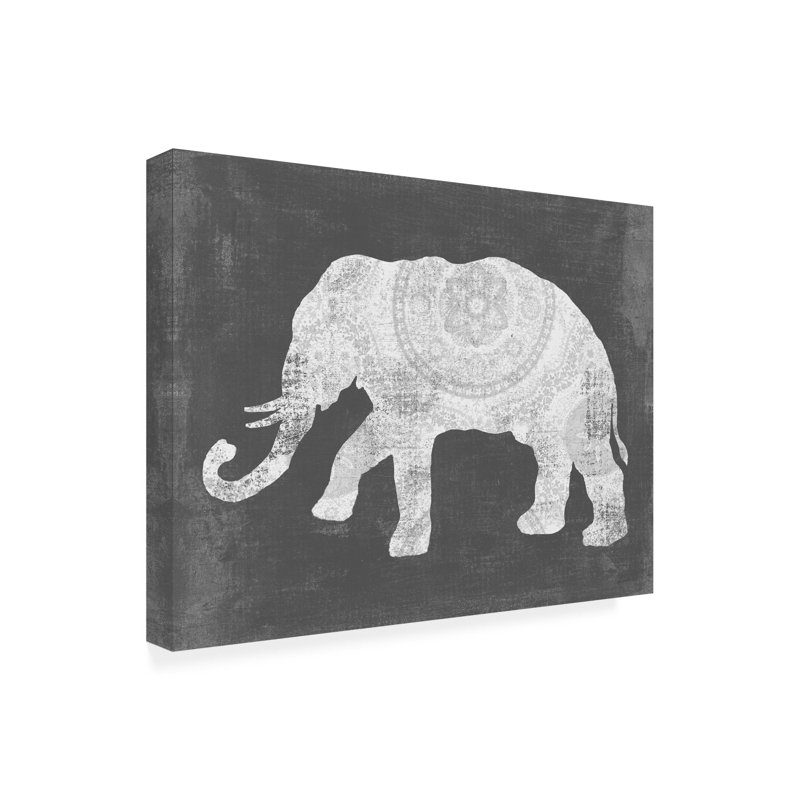 Œuvre d'art sur toile «Bachelor Sue Schlabach Silver Raja Elephant II», H 14 po x l 19 po