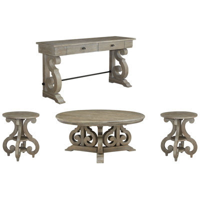 Aylor Round Cocktail Table With 2 Accent End Table And Sofa Table