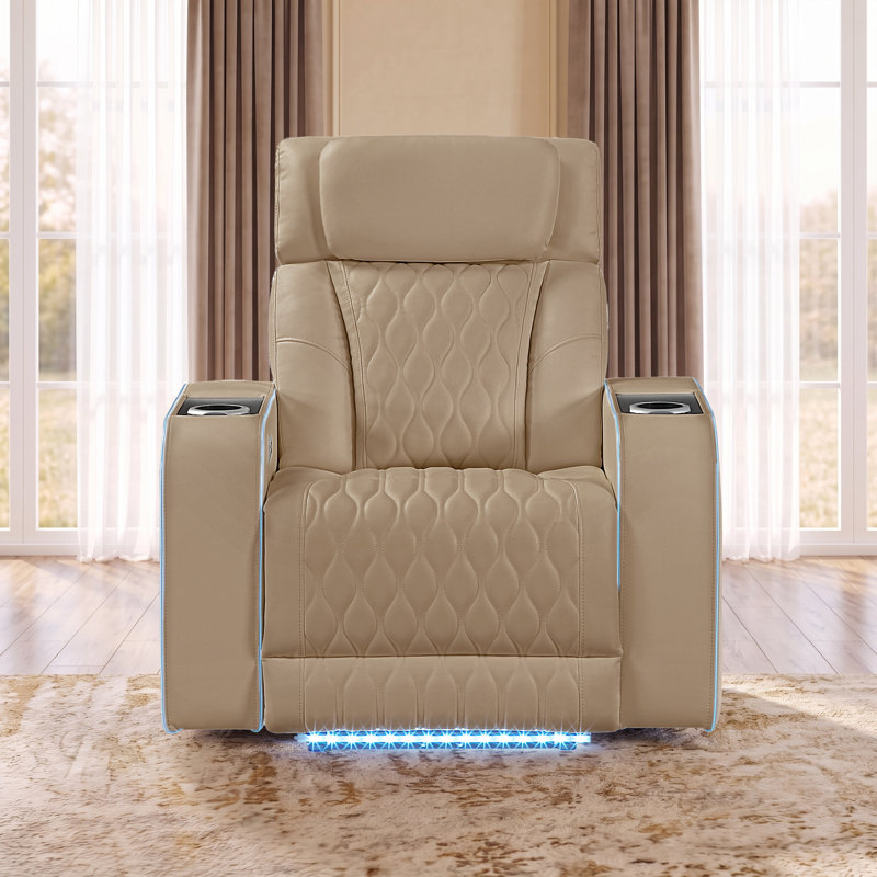 Fauteuil inclinable Pelayo caramel, Caramel Faux Leather