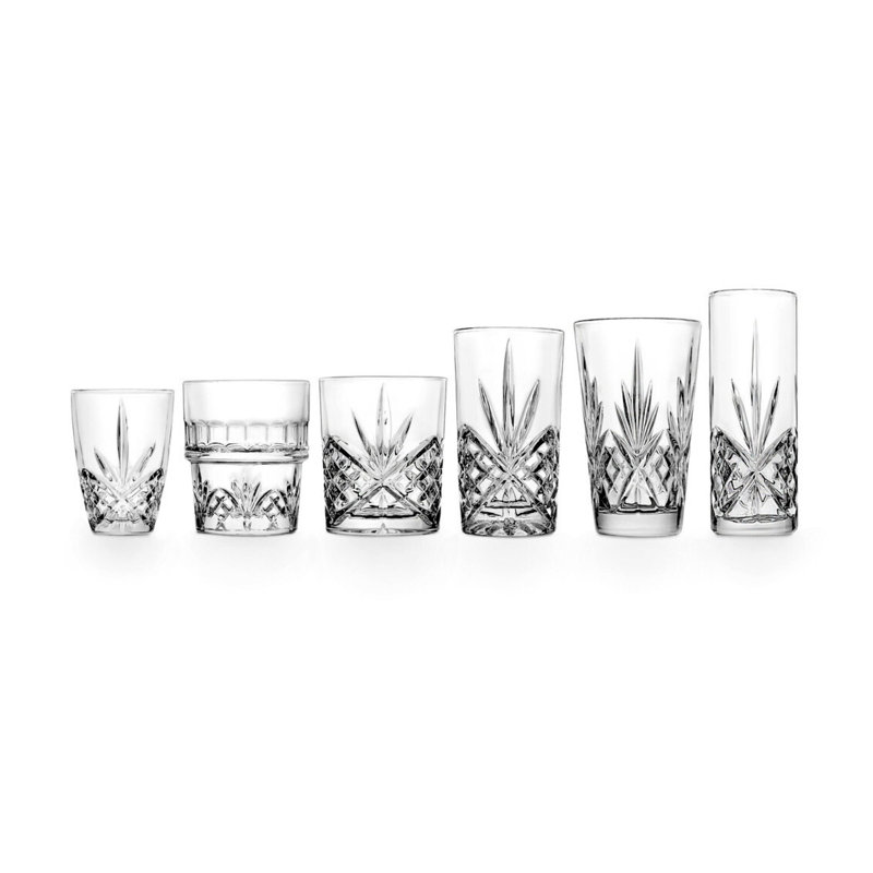 Dublin Clear Crystal Stackable 10oz Whiskey Glass Set