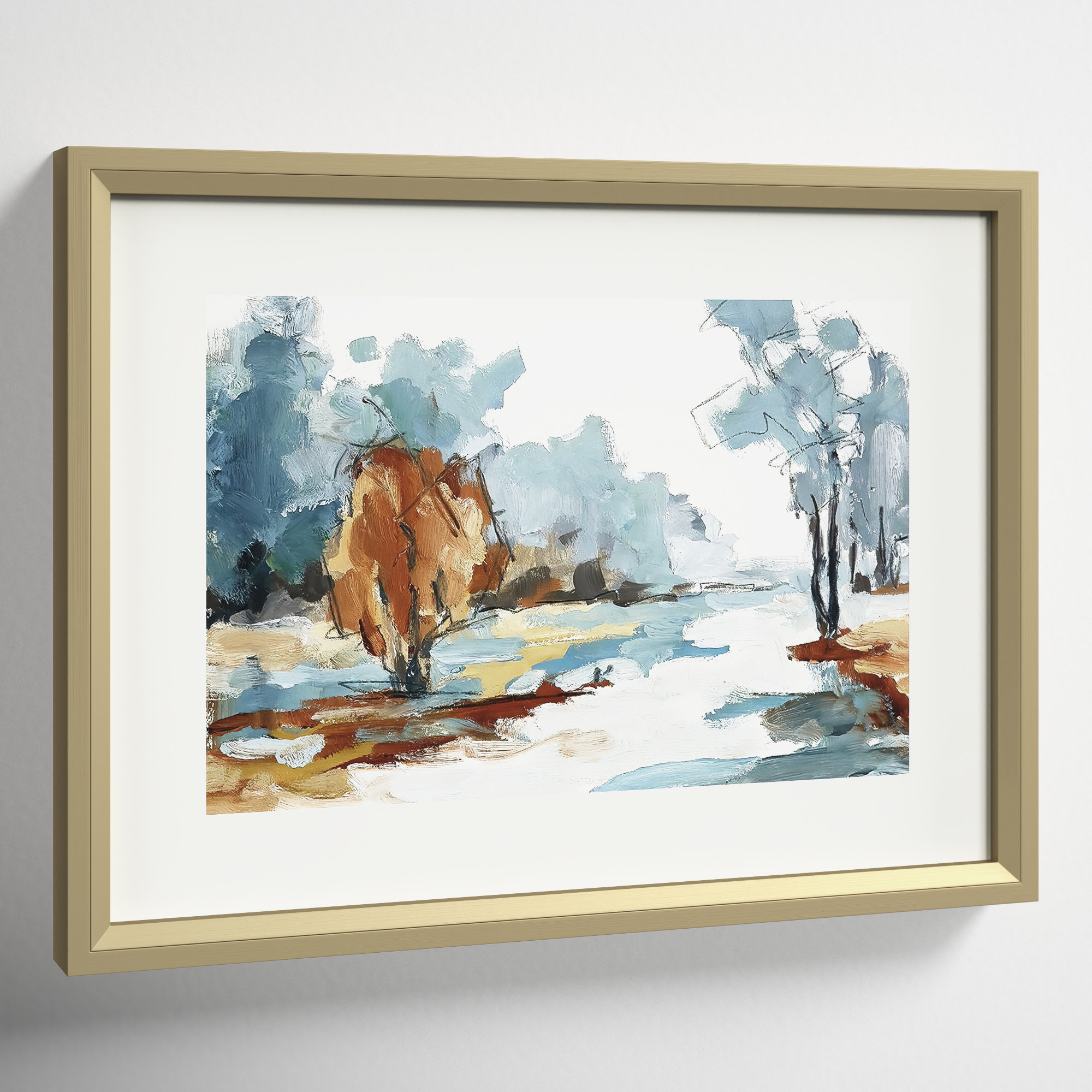 Backroads VI by Jacqueline Ellens, Champagne Framed Paper, 15" H x 20" W