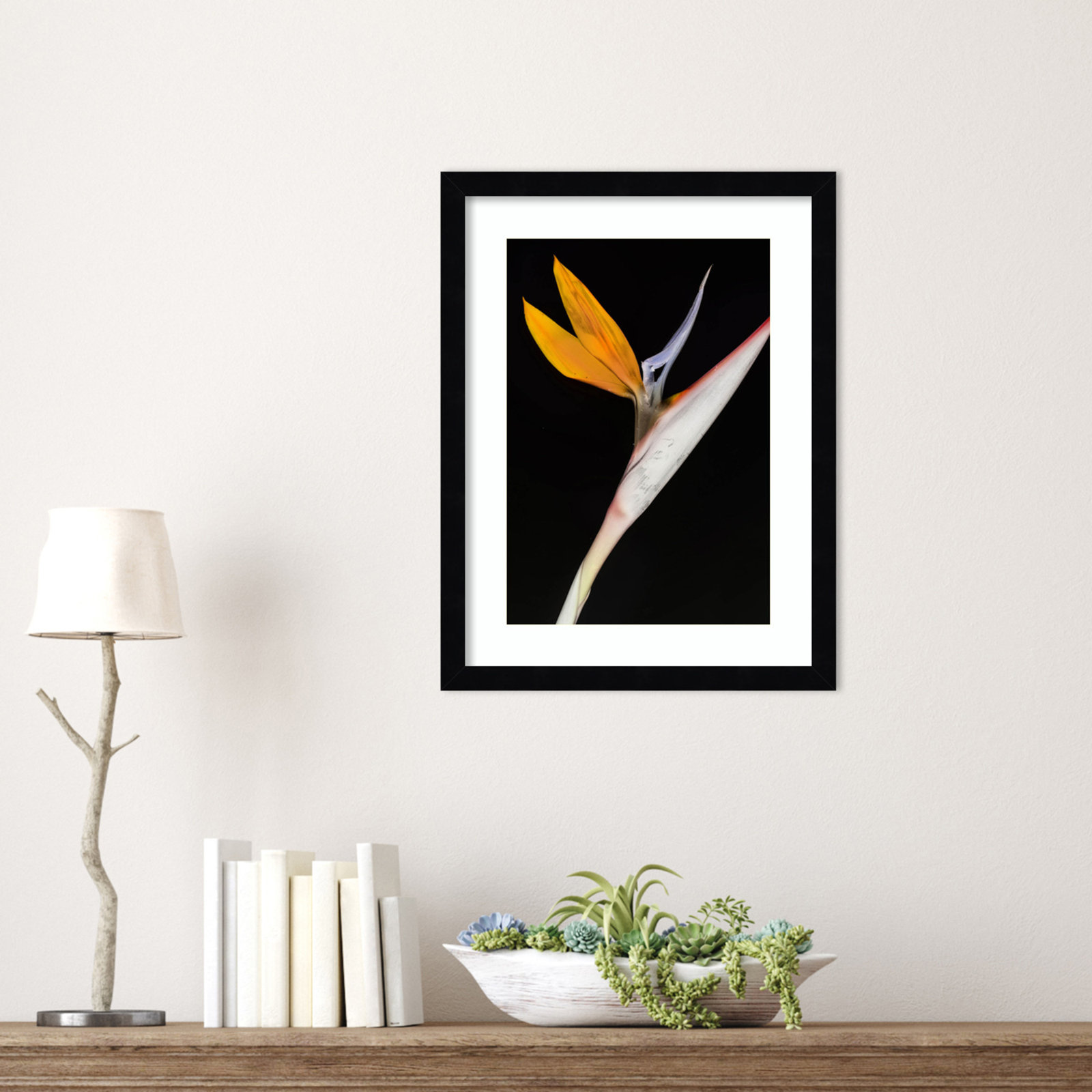 Olcott "Bird of Paradise" Print, Black, 17" H x 13" W