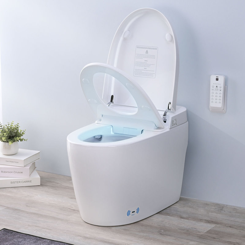 Smart Toilet Bidet Tankless, Auto Open/Close Lid,Auto Flush,Heated Seat,Warm Wash,Elongated Dual Flush One-Piece Toilet