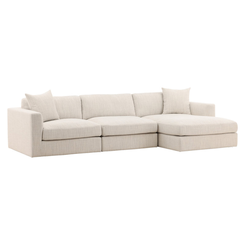 Erica Chaise Sectional Taupe, Right Hand Facing