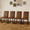 Ensemble de 4 chaises robustes: coussin épais de 2,1 po, structure en fer, pour la maison ou le bureau. Couleurs classiques,