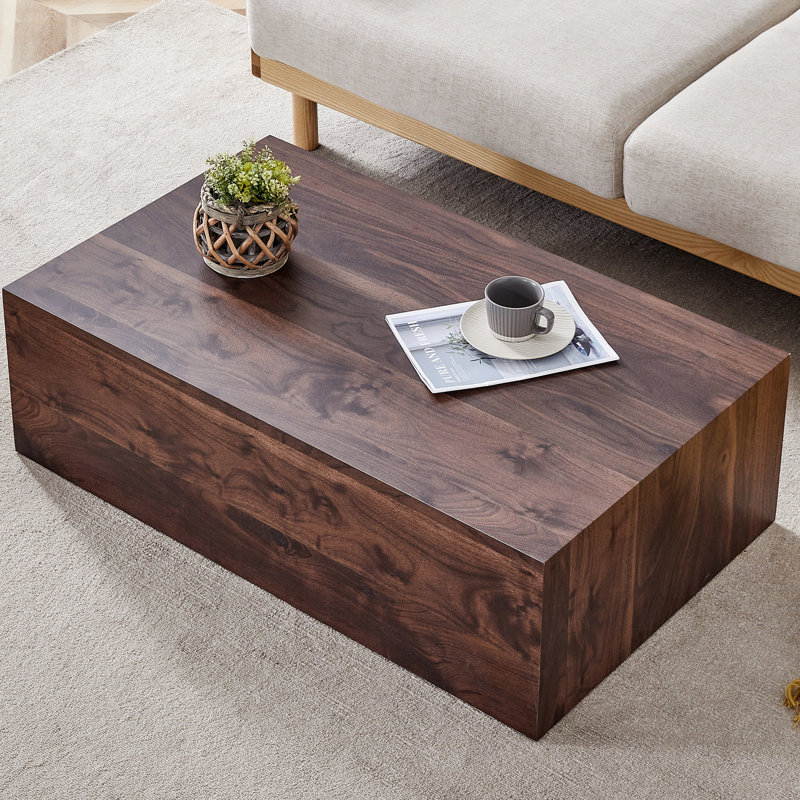 Table basse en grain de bois noyer, 39,3 x 23,6 x 12 pouces - améliore la qualité de vie, le confort et le style